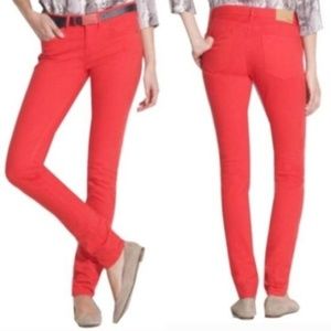 Madewell Coral Red Skinny Skinny Jeans Pants 28X32